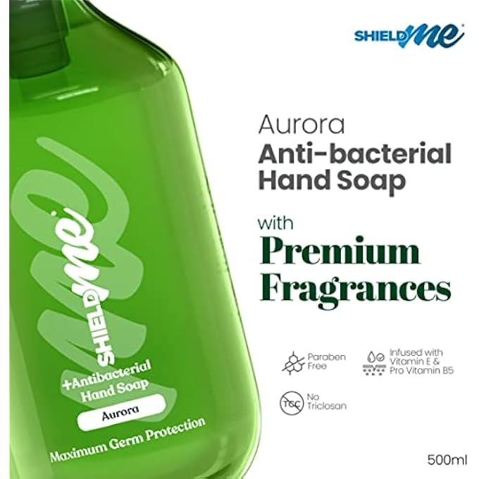 SHIELDME ANTIBACTERIAL HANDWASH LIQUID SOAP, AURORA  500ML - Image 2